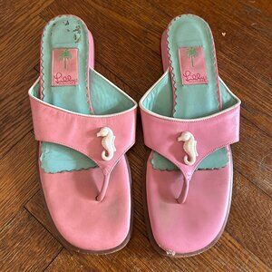 Vintage Lily Pulitzer Heeled Seahorse Sandals
